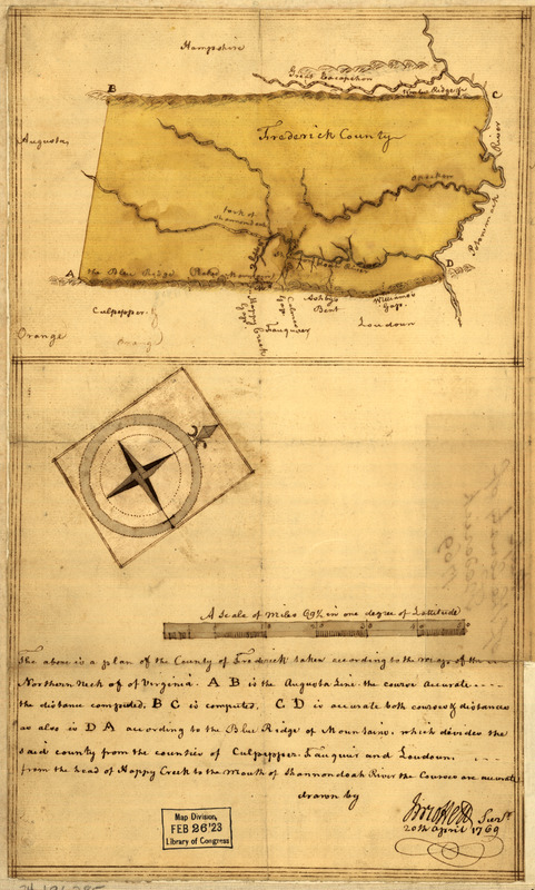 Map of the county of Frederick, 1769