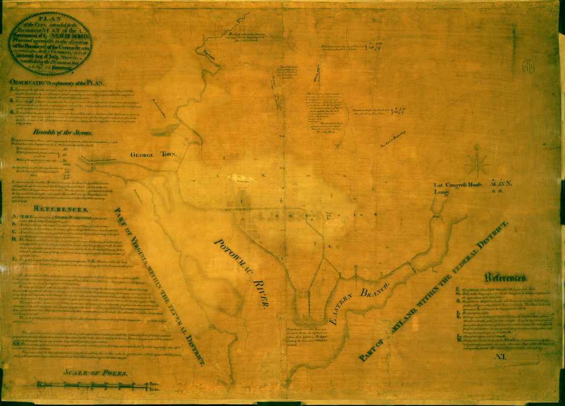 Plan of the city intended for the permanent seat of the government of t[he] United States