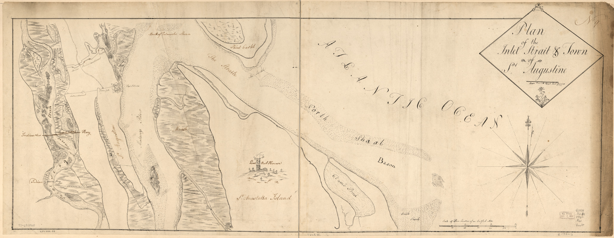 Plan of the inlet, strait, & town of St. Augustine