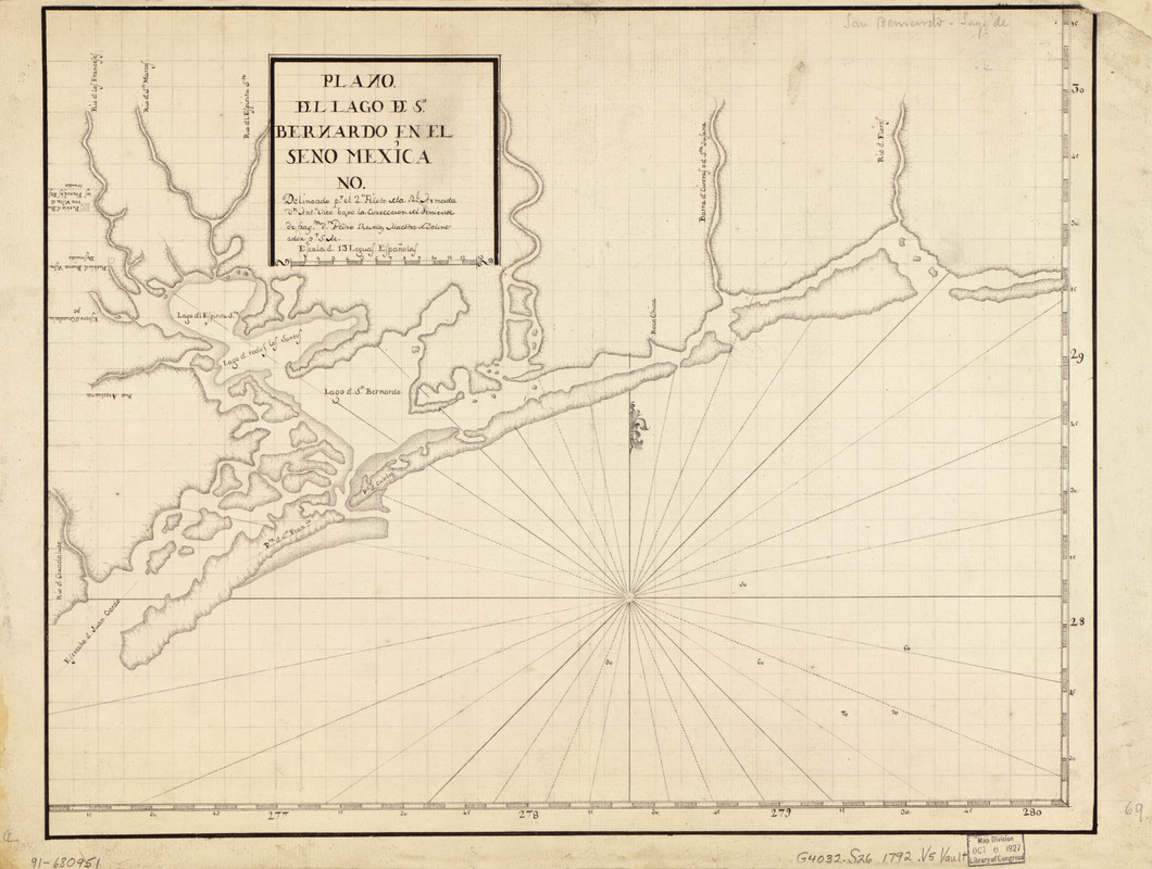 Plano del Lago de Sn. Bernardo en el Seno Mexica no