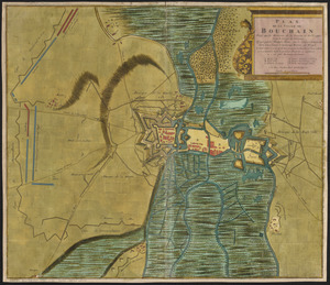 Plan de la ville de Bouchain situé sur les rivieres de la Sensette, et de l'Escaut, dans le comté de Hainaut