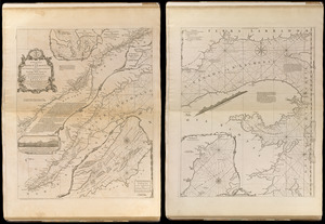 An exact chart of the river St. Laurence, from Fort Frontenac to the island of Anticosti shewing the soundings, rocks, shoals &c with views of the lands and all necessary instructions for navigating that river to Quebec