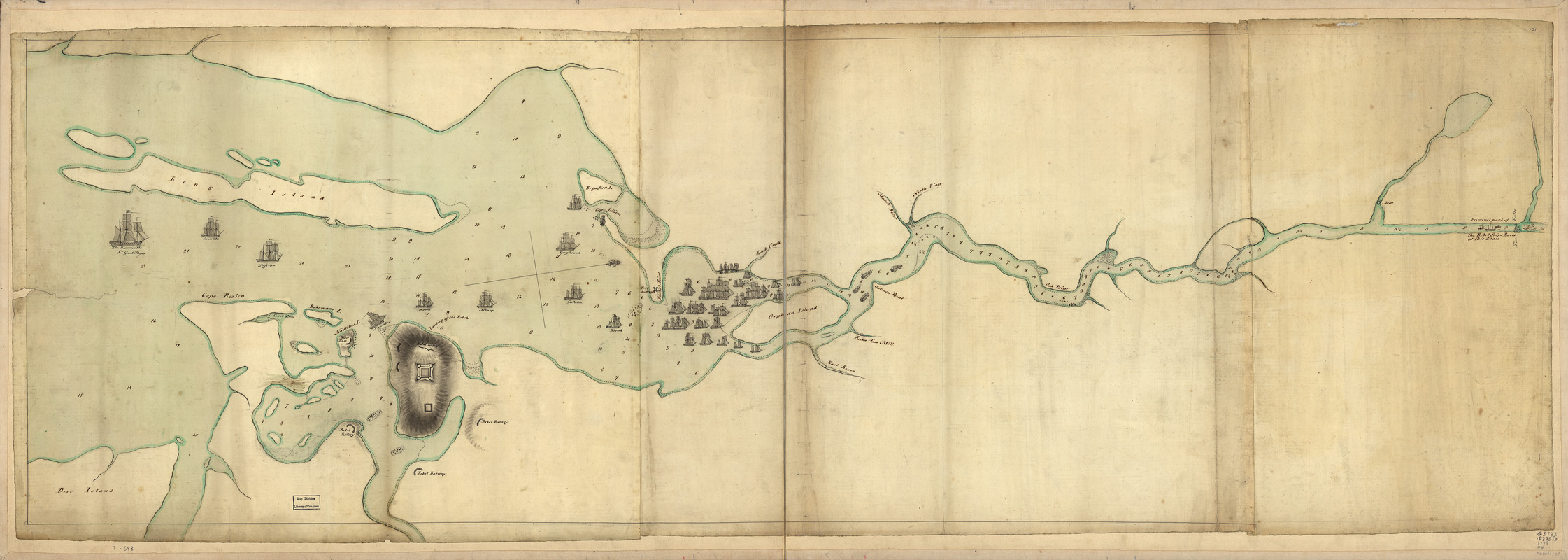 Penobscot River and Bay, with the operations of the English fleet, under Sir George Collyer