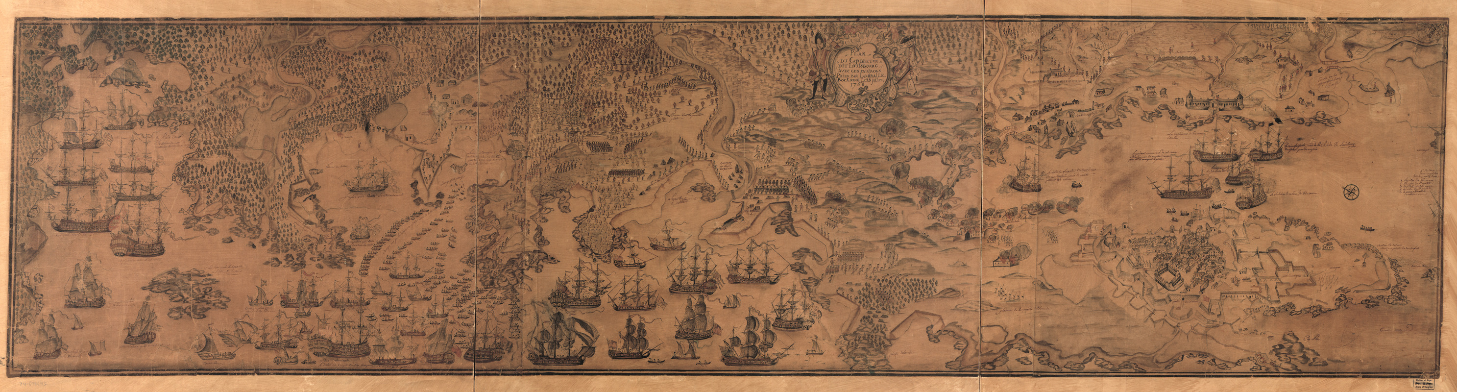Plan du Cap Breton, dit Louisbovrg avec ces environs pries