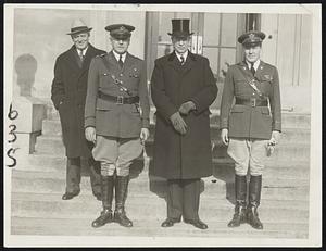 Mayor Visits Army Base. Mayor Frederick W. Mansfield and Gen. Fox Conner made quick visits to each other today. Here is the mayor at the army base. Left to right, Joseph Mellyn, secretary to Mayor Mansfield; Gen. Conner; the mayor and Lt. J.T. Brown, aide to the general. Gen. Conner visited the mayor first.