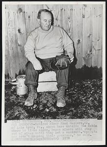 Miners Hopes for Showdown-Retired Miner Fred Masters, 62, of Lake Lynn, Pa., shown here outside the cabin where he lives alone, hopes miners will stay out of mines until they get a contract. "Operators aren't keeping their promises," he said.