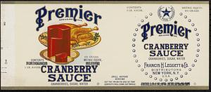 Premier Cranberry Sauce Can Label