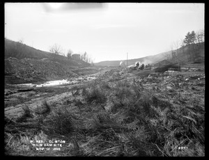 Wachusett Reservoir, main dam site, from the north, Clinton, Mass., Nov. 16, 1899