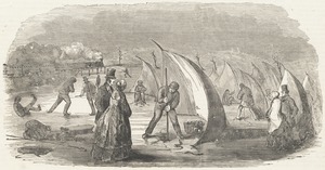 Eel spearing, on the mill pond, Boston
