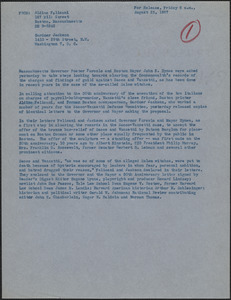 Aldino Felicani and Gardner Jackson press release, Boston, Mass., August 23, 1957