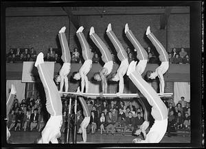 SC gym team doing handstands