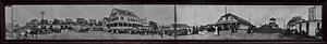 Panorama black and white photograph of the Relay Yard, Nahant