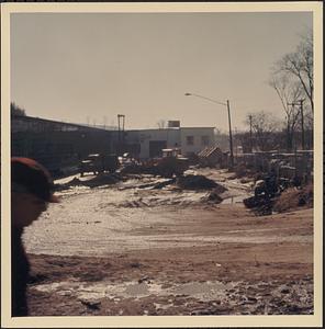 Exterior flood damage at Clark-Aiken