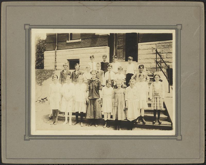 Sixth grade pupils in front of Shattuck(?) School