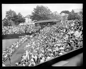 Spectators, possibly at a tennis match