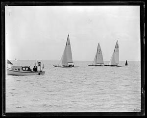 Yachts, a boat in foreground