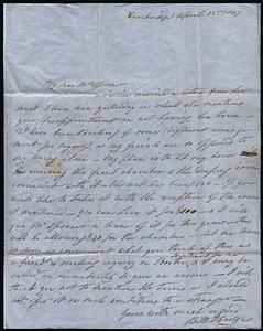 B.H. Hedge to Mary Spooner April 15 1847