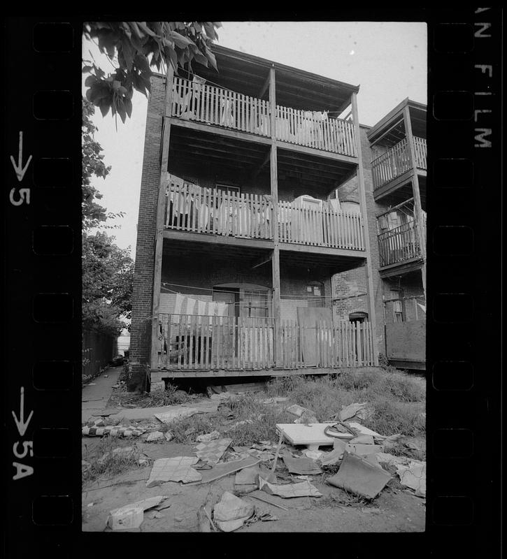 Overcrowded black-owned inner-city slum tenement