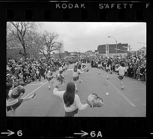 Enthusiastic high school cheerleaders, Waltham