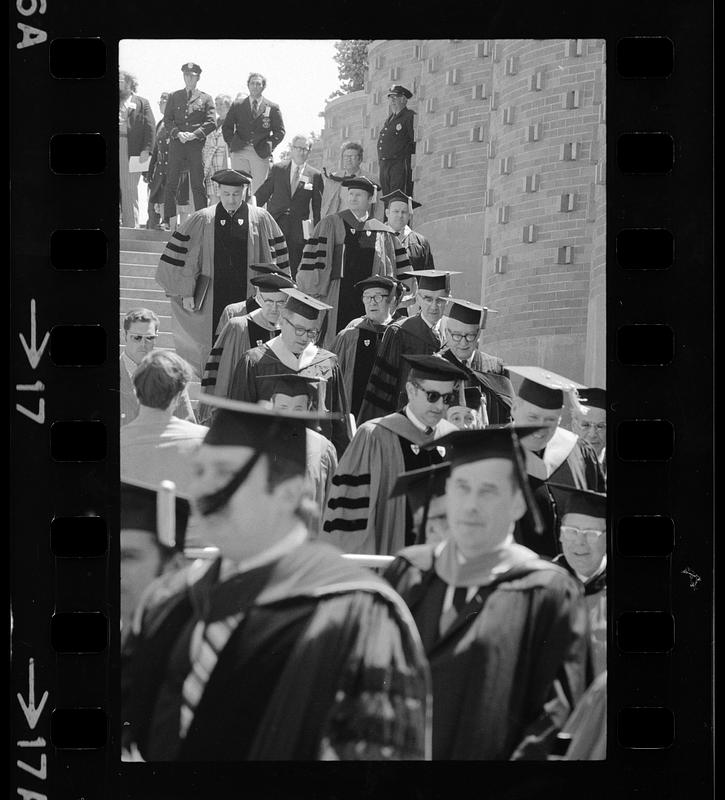 Boston University graduation at BU field, Charles River, Boston
