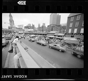 Haymarket Square open-air food sellers, downtown Boston