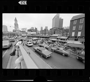 Haymarket Square open-air food sellers, downtown Boston