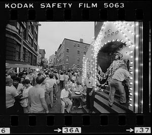 Saint festival parade on Hanover Street, North End, Boston