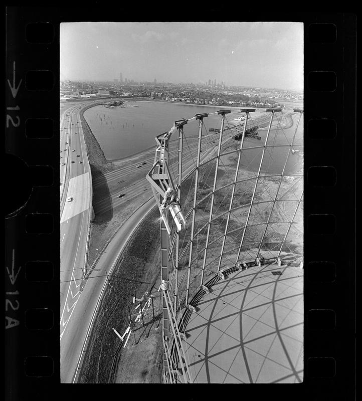 Demolition of old gas storage tank, Dorchester Digital Commonwealth