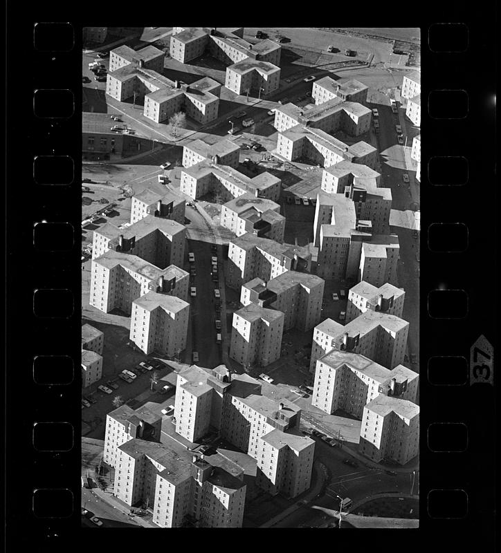 Columbia Point housing project aerial, Boston