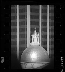 State House dome & McCormick Building (1,000mm lens), Boston