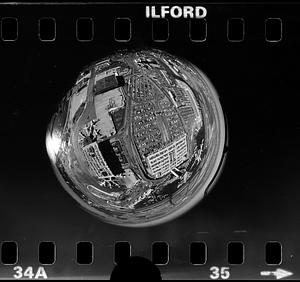 Logan Airport aerial with fisheye lens, East Boston