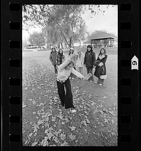 Turning cartwheels in autumn on North Shore, Beverly