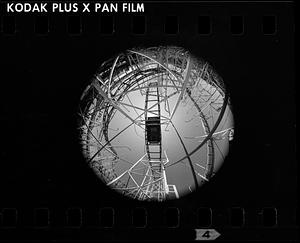 Roller-coaster (fisheye lens view), Paragon Park, Nantasket