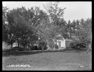Wachusett Reservoir, Elizabeth R. Fletcher's most northerly house and barns, on the westerly side of Worcester Street, from the southeast, West Boylston, Mass., Oct. 13, 1898