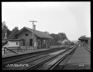 Wachusett Reservoir, Boston & Maine Railroad, Worcester, Nashua & Portland Division Station, freight house and platforms, at South Boylston, from the east, West Boylston, Mass., Oct. 20, 1898