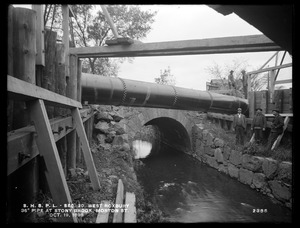 Distribution Department, Southern High Service Pipe Line, Section 20, 36-inch steel pipe across Stony Brook, Morton Street, near Forest Hills Station, West Roxbury, Mass., Oct. 19, 1898