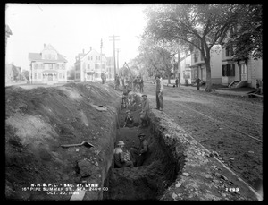 Distribution Department, Northern High Service Pipe Line, Section 27, station 246+00, Summer Street, 16-inch pipe, Lynn, Mass., Oct. 20, 1898