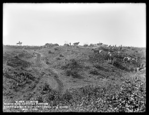 Wachusett Reservoir, North Dike, easterly portion, stripping from site of main cut-off trench, at station 28+00; from the northeast, Clinton, Mass., Nov. 1, 1898