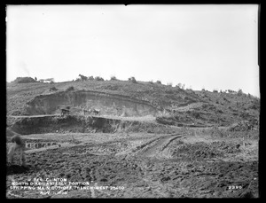 Wachusett Reservoir, North Dike, easterly portion, stripping from main cut-off trench, looking west from station 25+00 in Coachlace Pond, Clinton, Mass., Nov. 1, 1898