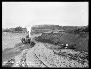 Wachusett Reservoir, North Dike, easterly portion, main cut-off trench; steam shovel work, east from station 14+50, Clinton, Mass., Nov. 1, 1898