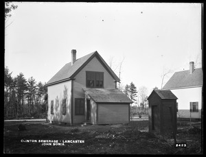 Clinton Sewerage, John Sonia's house (back), on the east side of High Street, from the south, Lancaster, Mass., Nov. 7, 1898