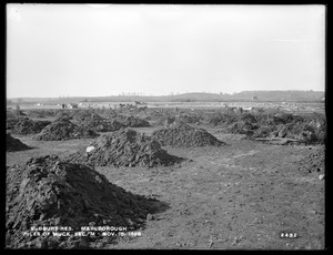 Sudbury Reservoir, Section M, piles of muck, near line between Sections M and Q, Marlborough, Mass., Nov. 15, 1898