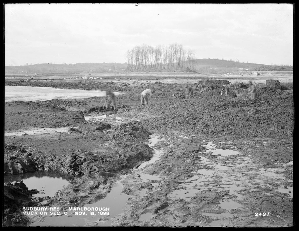 Sudbury Reservoir, Section O, muck at inlet of return water, Marlborough, Mass., Nov. 15, 1898