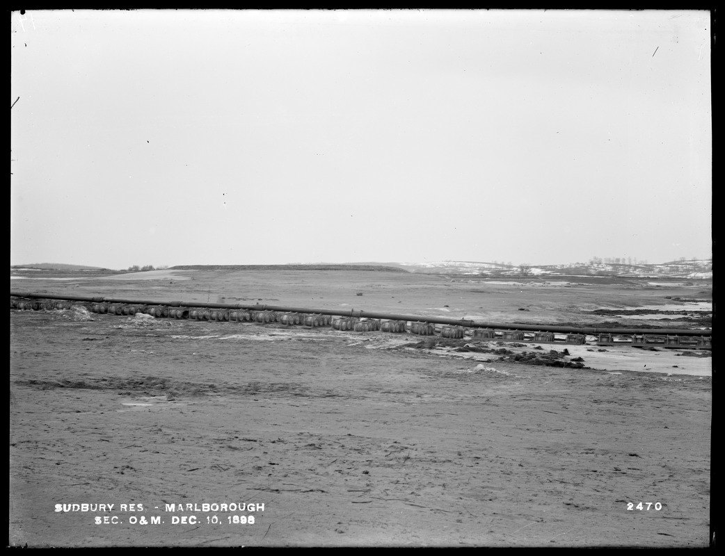 Sudbury Reservoir, Sections O and M, from the northeast, Marlborough, Mass., Dec. 10, 1898