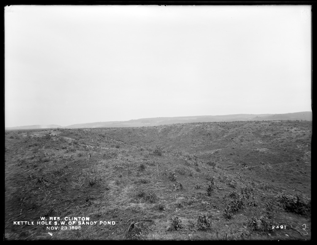Wachusett Reservoir, kettle hole, southwest of Sandy Pond, Clinton