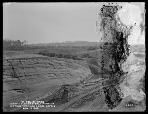 Wachusett Reservoir, North Dike, easterly portion, main cut-off trench, section through large kettle at station 19+00, looking northeast, Clinton, Mass., Nov. 13, 1898