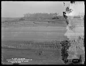 Wachusett Reservoir, North Dike, easterly portion, main cut-off trench, stratification of sand, about station 17+00, Clinton, Mass., Nov. 13, 1898