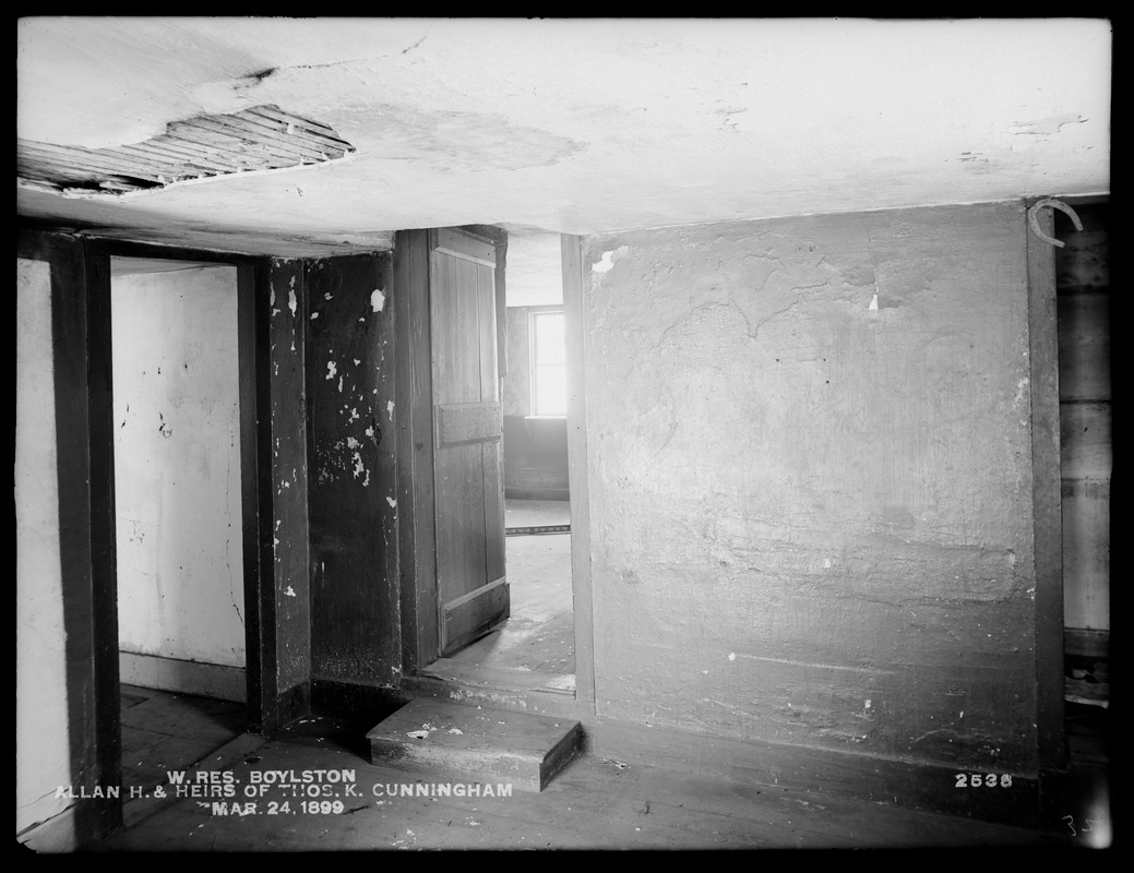 Wachusett Reservoir, Allan H. and Heirs of Thomas K. Cunningham's house, interior, kitchen, interior; near South Clinton Station, Cunningham Road, West Boylston, Mass., Mar. 24, 1899