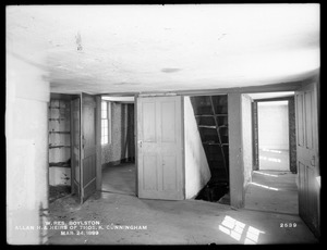 Wachusett Reservoir, Allan H. and Heirs of Thomas K. Cunningham's house, interior, interior; near South Clinton Station, Cunningham Road, West Boylston, Mass., Mar. 24, 1899
