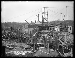 Distribution Department, Chestnut Hill Low Service Pumping Station, foundations, from the east, Brighton, Mass., Apr. 14, 1899